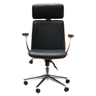 Chaise de travail en cuir véritable Iwan