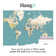 Art For the Home World Map Blue Print To Order Mural