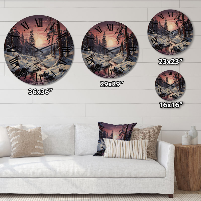Horloge murale en bois massif Nerlan, Grand