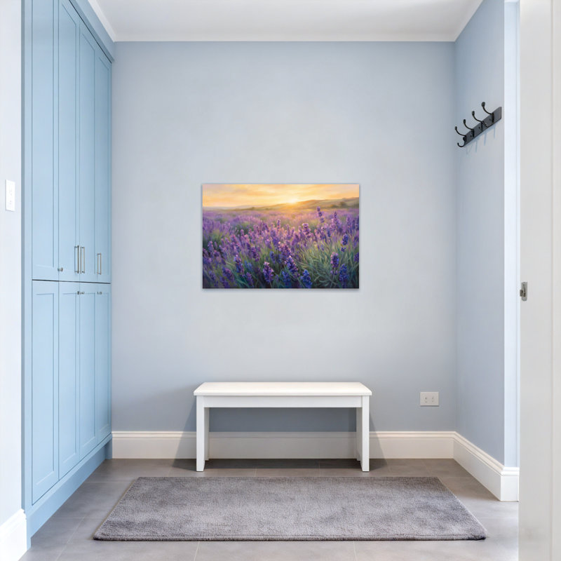 «Plants & Flowers Lavender Field Sunset», reproduction d'art, H 24 po x l 36 po