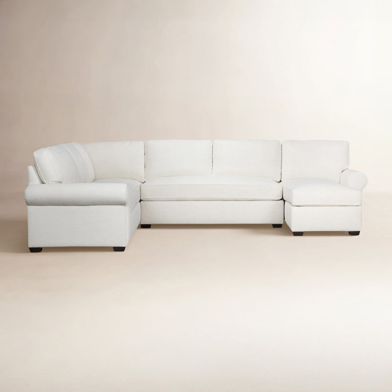 Porter Upholstered U-Shaped Sectional, Left Hand Facing, Drusky Linen Sustain® Basketweave