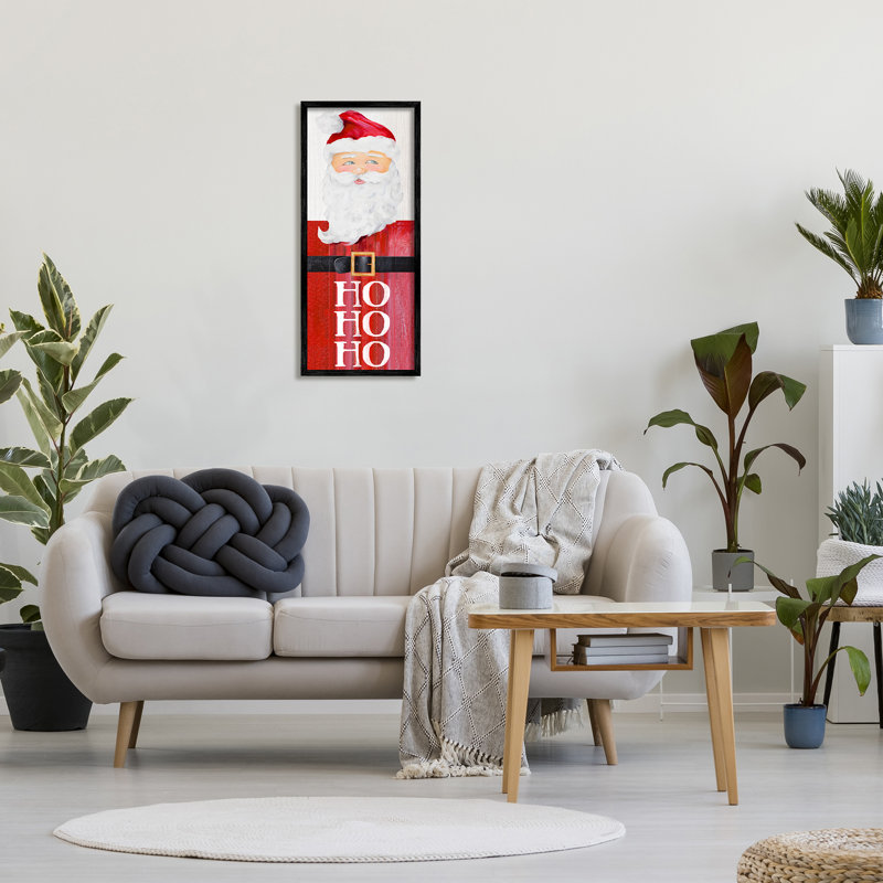 Père Noël, costume rouge rustique, charmant Noël, art numérique de la giclée noire encadrée par Lanie Loreth