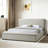 Modern Beige Chenille Upholstered Platform Bed
