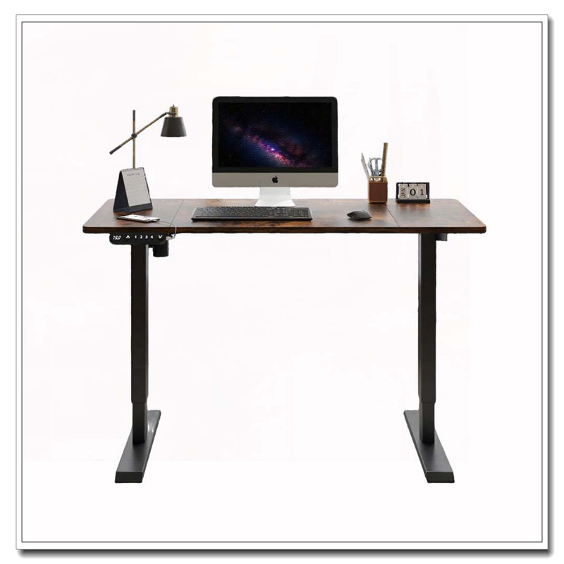 Bureau électrique à hauteur réglable, H 24 po x l 55 po x P 24 po, Brun / Noir