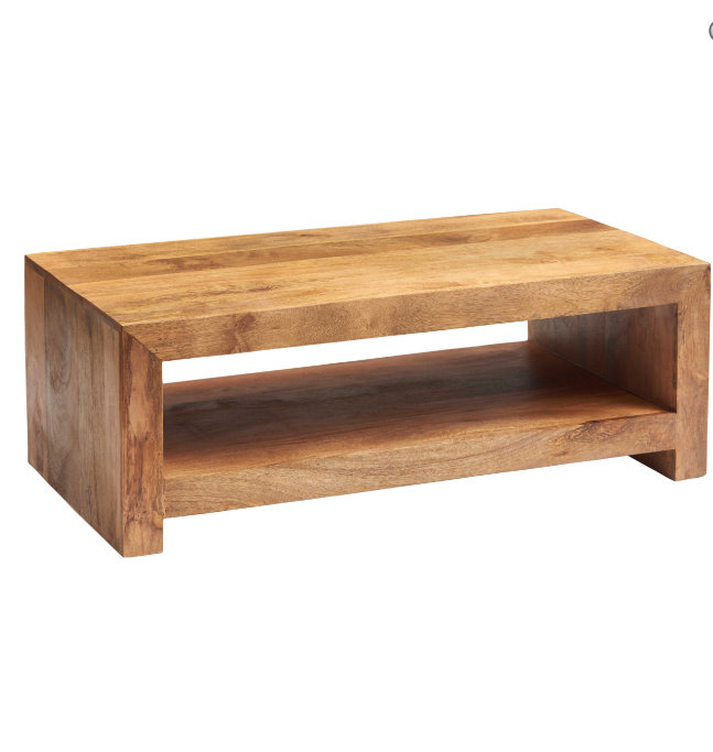 Adeliza Solid Wood Sled Coffee Table