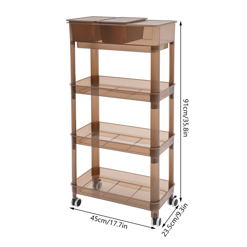 Multifunctional 4 Tier Rolling Utility Cart Organizer