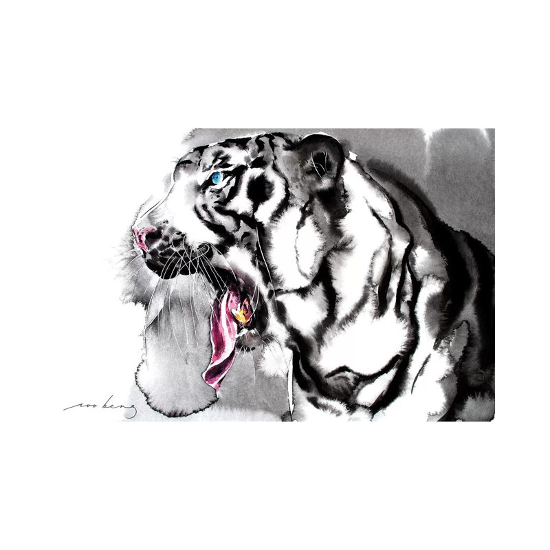 White Tiger II by Soo Beng Lim - Wrapped Canvas Painting, 20.32 cm H x 30.48 cm W