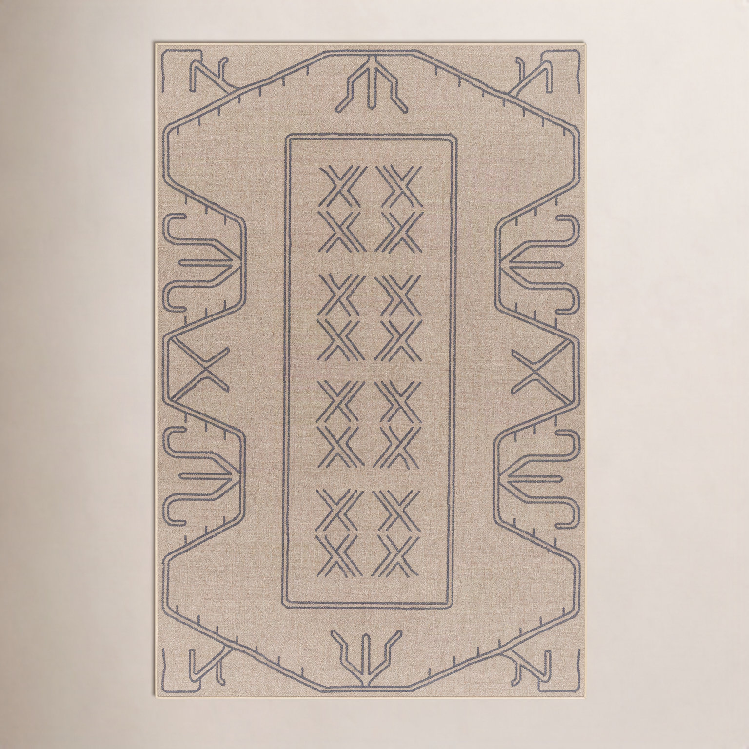 Keld Tan Moroccan Rug, Rectangle 4' x 6'