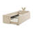 Twin Size Upholstered Platform Bed with Cute Rabbit Ear Shaped Headboard, with Safety Rail and Pocket, Boucle Fabric-419695886
