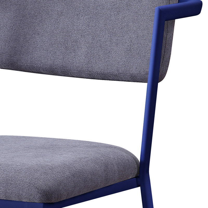 Chaise de bureau rembourrée grise et bleue, Bleu