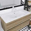 Meuble-lavabo mural 36 po en chêne brut et chêne brut avec lavabo en céramique