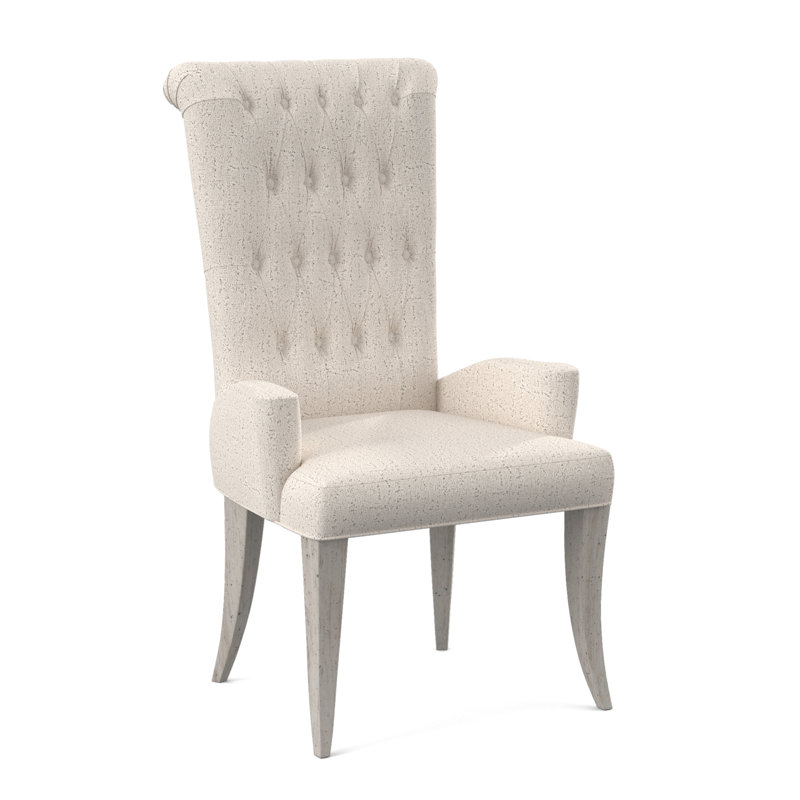 Gossamer 20'' H Tufted Beech Parsons Chair, Bisque, Chartres Pebble