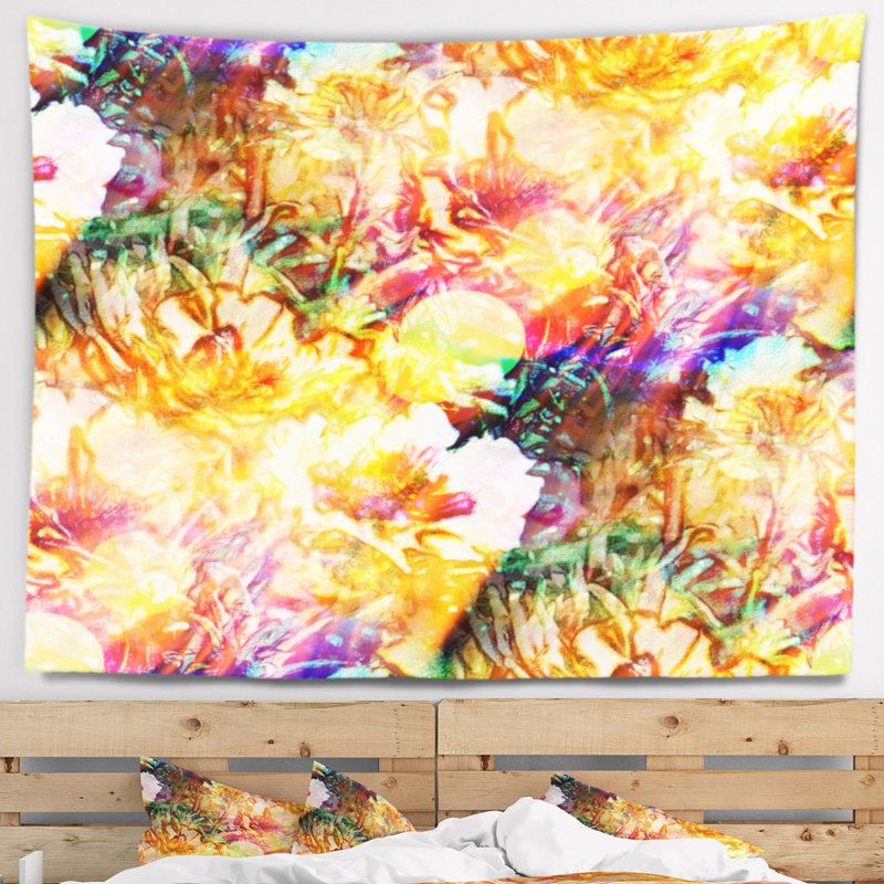 Bokeh fleurs tapisserie sans couture Floral, H 32 po x l 39 po