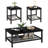 A Lightweight And Portable Coffee Table Set Of Three Pieces, With A Wood-grain Tabletop And A Black Metal Structure,unique Mesh Design For Storage Space, Simple Living Room Table Set With An Extremely High Cost Performance-1399046245