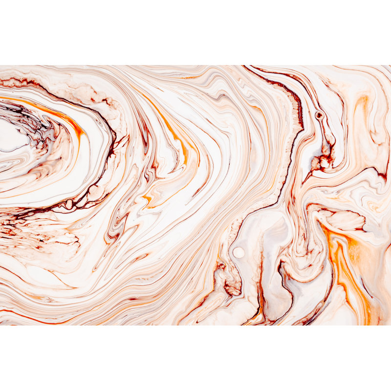 Abstract Orange Marble - Wrapped Canvas Painting, 30cm H x 46cm W x 3.8cm D