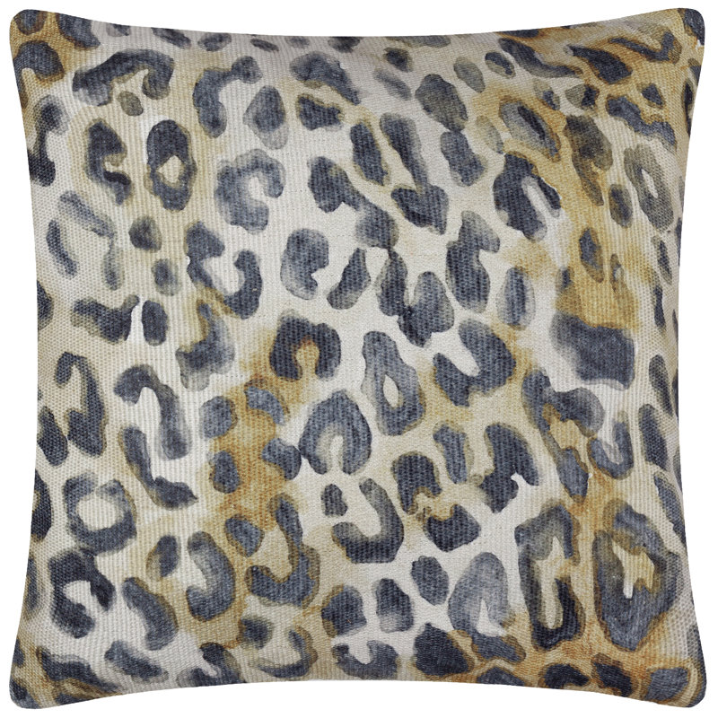 Leopardis Leopard Indoor / Outdoor Animal Print Square Throw, Pillow Cover Only - No Insert