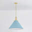 Painted No. 2 Pendant in Aged Brass and Blue Bird by Mark D. Sikes-1086054637-1086054633-1086054632