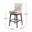 Tabouret de bar pivotant polyvalent avec structure en bois et coussin en tissu pour espaces multiples
