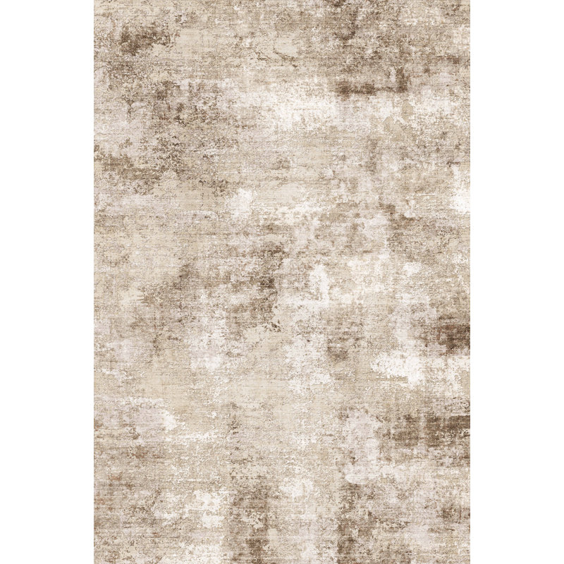 Tapis brun élégant à motif abstrait Aurora, Rectangle 6 pi 3 po x 8 pi 6 po
