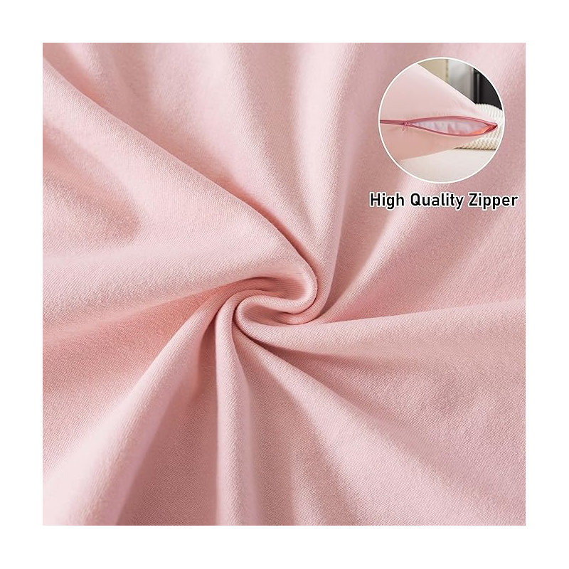 Oreiller en mousse à mémoire de forme avec housse de coussin amovible à fermeture à glissière, Pink