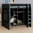 Wood Loft Bed With Desk,Open Wardrobe,Storage Compartments And RGB Lights-1337280841