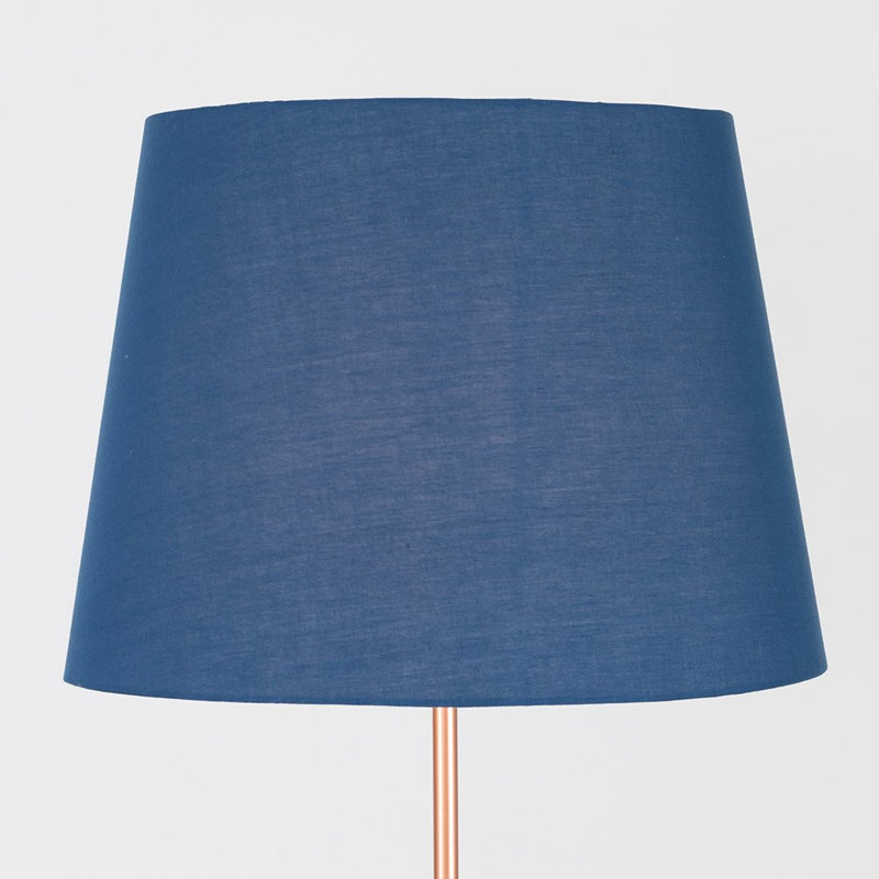 Bekbele 158cm Traditional Floor Lamp, Navy Blue, Copper, No