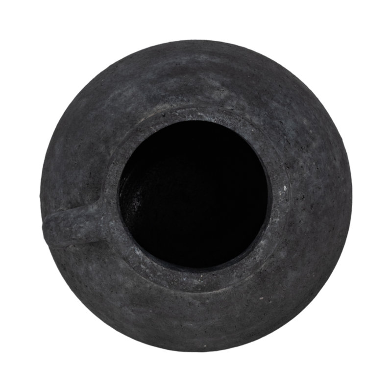 Handmade Ceramic / Porcelain Table Vase, Black, Overall Height - 10"
