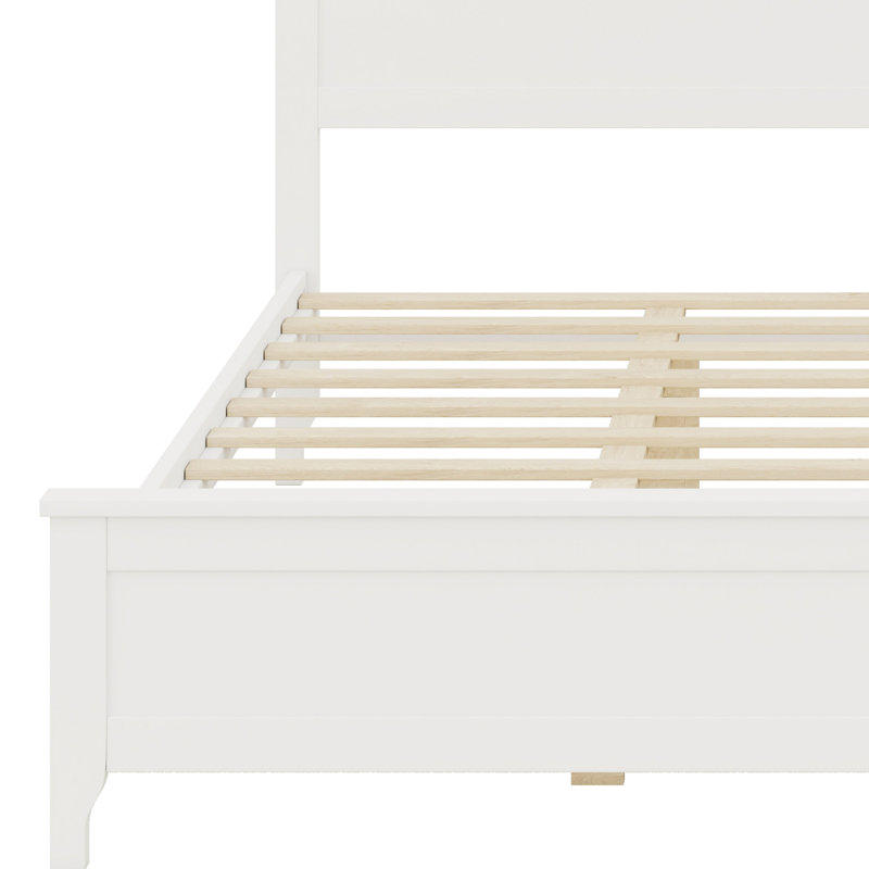 Lit plateforme moderne avec support à lattes robustes, Blanc
