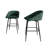 BLACK METAL SWIVEL COUNTER CHAIR IN GREEN CHENILLE-617901297