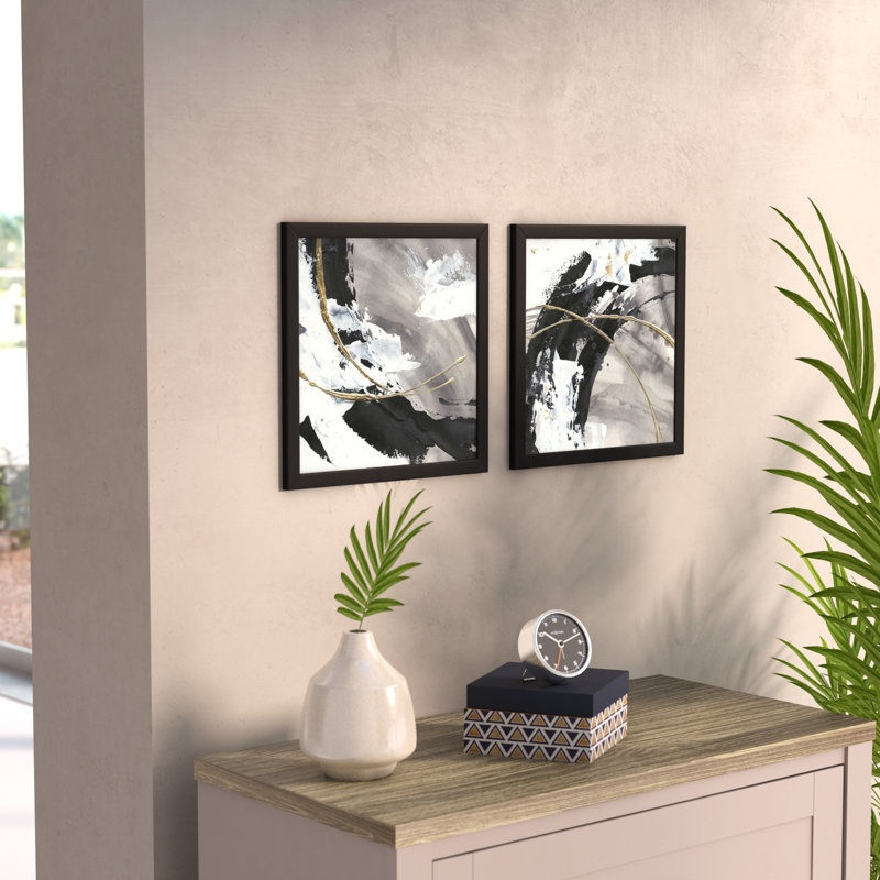Gilded Arcs I - ensemble de 2 cadres photo, H 16,5 po x l 33 po, Pas de tapis