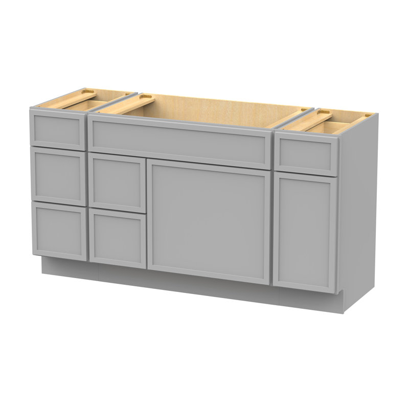 Base de meuble-lavabo simple 60 po seulement, Gris