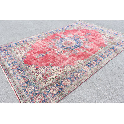 Tapis de couloir turc rétro - Tapis de couloir tribal en laine rouge vif pour la décoration intérieure