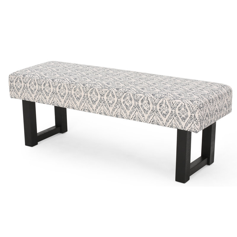 Banc rembourré Dreydan, Gris / ikat