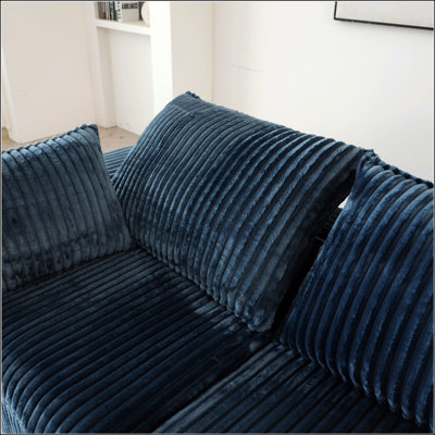 Canapé Cloud en velours côtelé, assise profonde, conception à deux couches, coussins amovibles, aucun assemblage requis, parfait pour les salons et les chambres