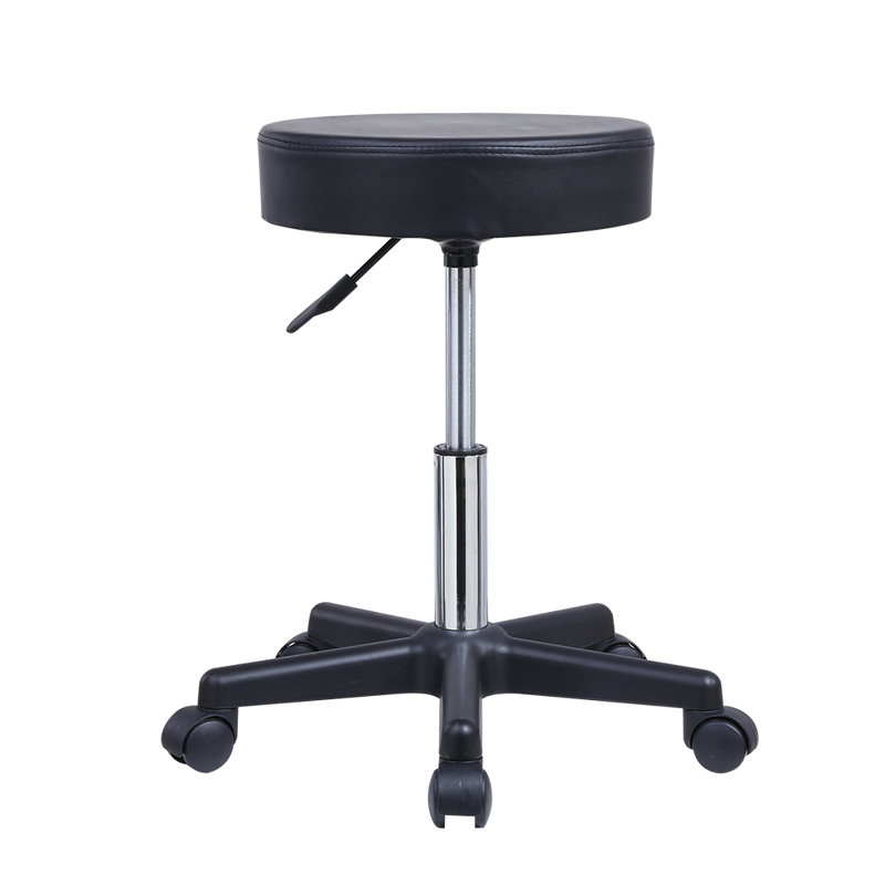 Adjustable Height Ergonomic Stool with Removable Casters/Wheels, Black