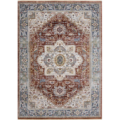 Khirey Red Classic Polyester Living Room Carpet