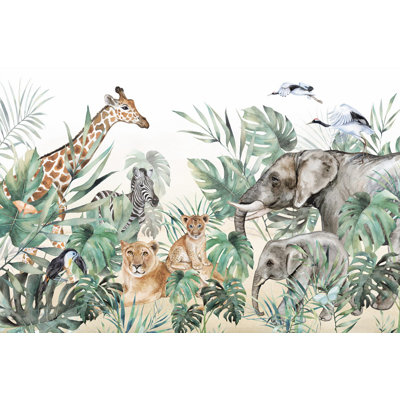 Safari Whispers: Jungle Friends Wallpaper