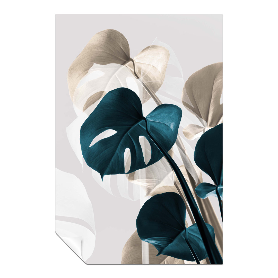 Panther Print Fine Art Prints Green & Gold Still Life Monstera Leaves Artistic Unframed Poster, Pictures For Home Walls, Bedroom, Living Room & Bathro