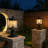 Outdoor Pier Mount Light with Crackle Glass 
