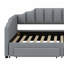 Lit de jour rembourré extensible avec tiroirs de rangement et lumière DEL-330293320
