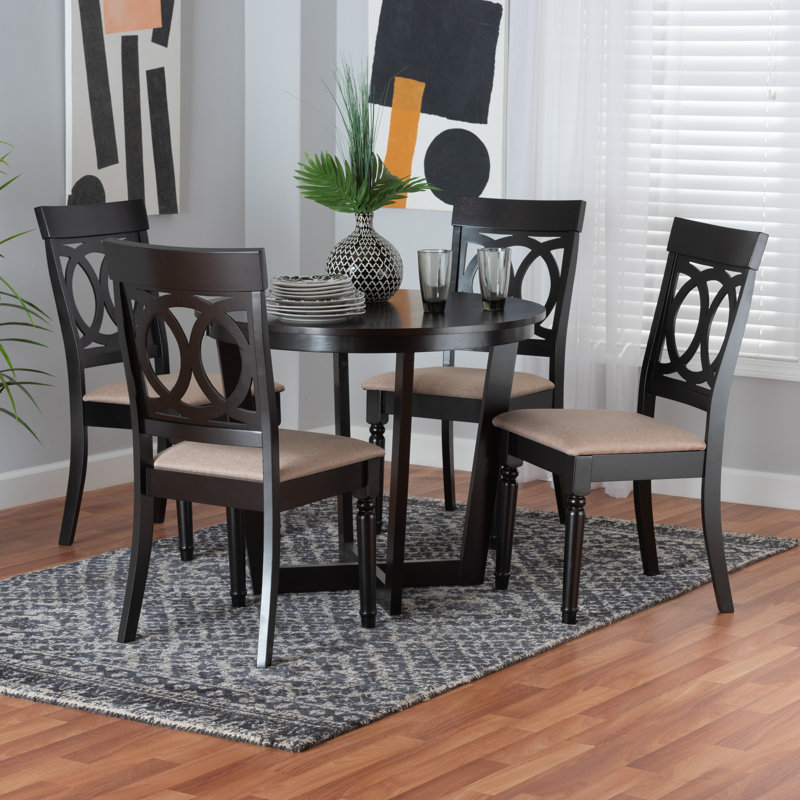 Ensemble repas pour 4 personnes Marsworth, Beige / brun foncé