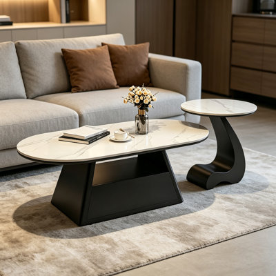 Simple Style Slate Coffee Table With Storage