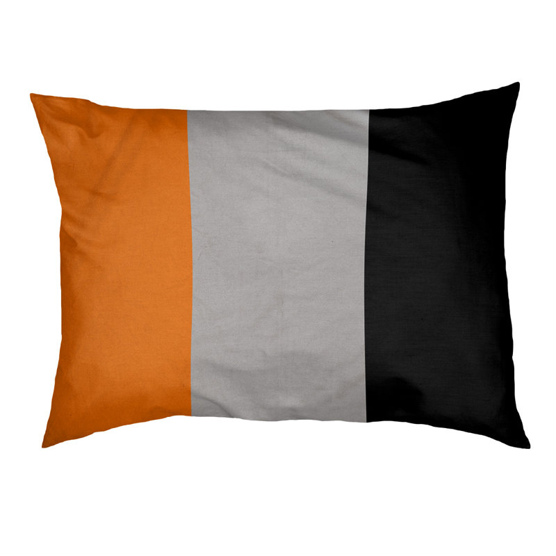 Oreiller Oklahoma, Très grand (l 50 po x P 40 po x H 7 po), Orange / Argent / Noir