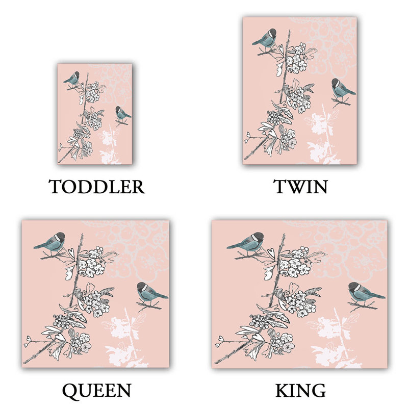 Ensemble de housse de couette tit oiseau, 1 housse simple + 1 taie standard