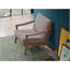 Fauteuil d'appoint en tissu et finition brune