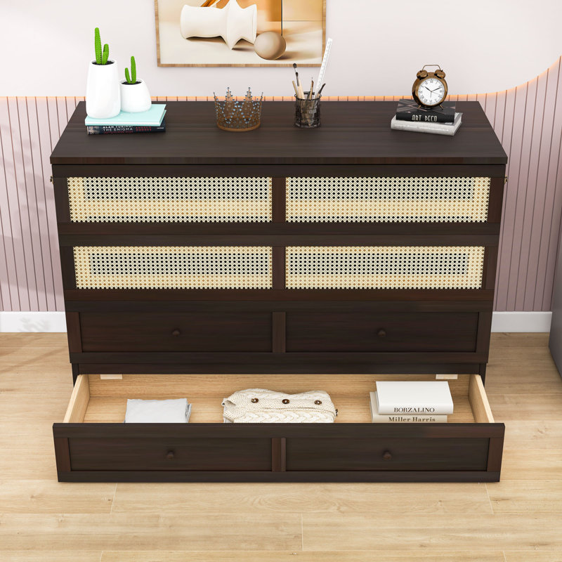 Grand lit escamotable en bois avec 1 tiroir, Espresso