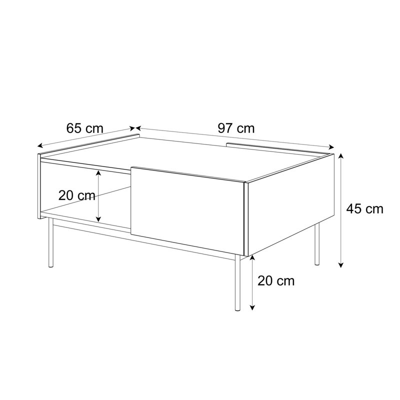 ESSENCE L97 coffee table with drawer