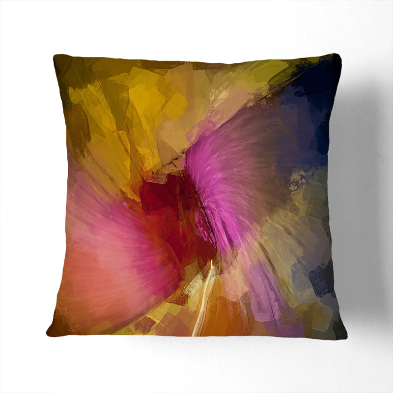 Abstract Square Cushion, 55cm H x 55cm W x 20cm D, White