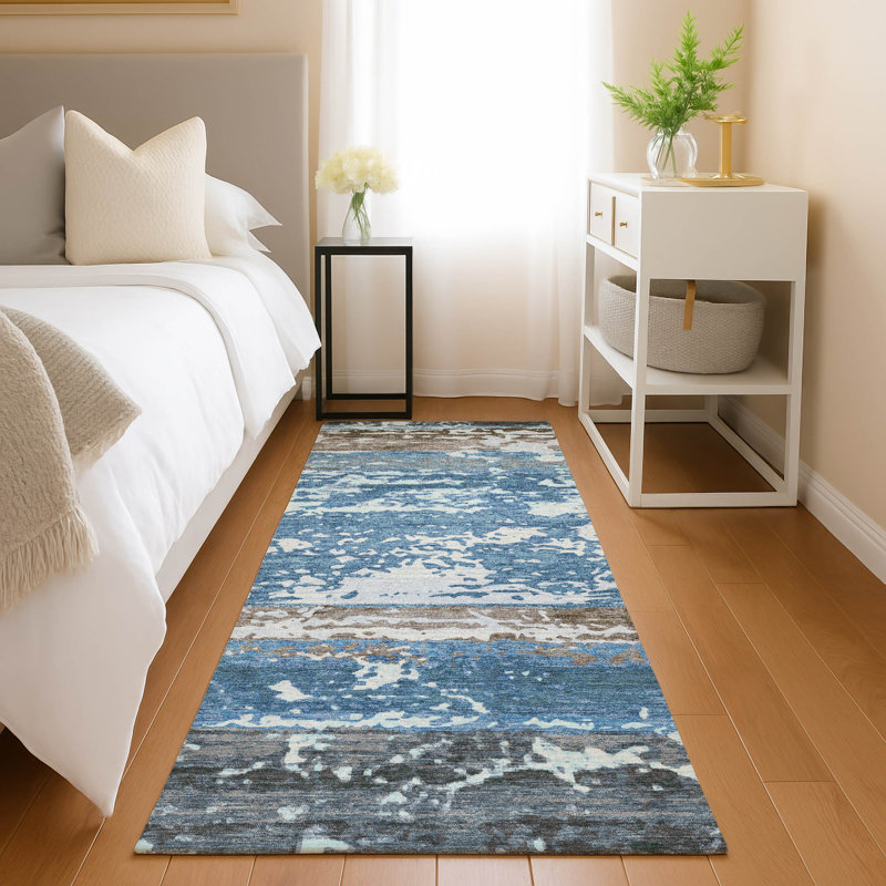 Tapis intérieur / extérieur lavable à la machine Lanphear ACN2398, Tapis de couloir 2 pi 3 po x 7 pi 6 po