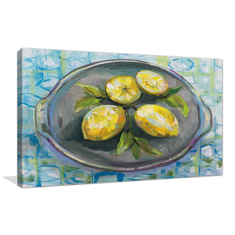 Citrons - Peinture, Toile tendue, H 24 po x l 40 po x P 1,5 po